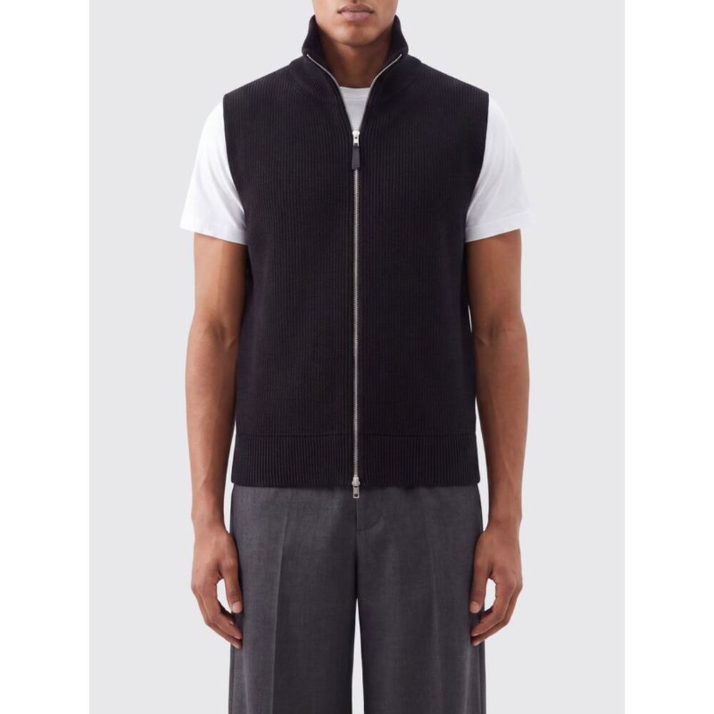 Maison Margiela Wool And Cotton Knitted Waistcoat With A Turtleneck And Zip